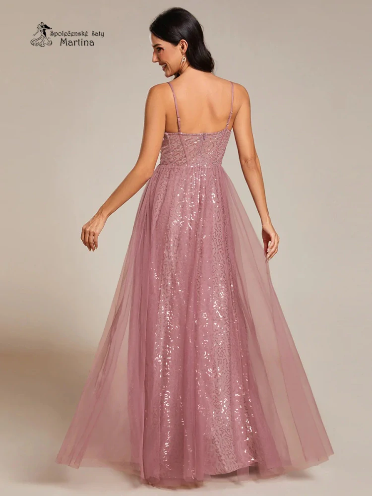 Starorůžové maturitní či plesové šaty "Peige" na tenká ramínka - vel. 38