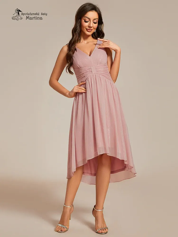 Starorůžové mírně asymetrické tvarující šaty "Jodie" - vel. 38
