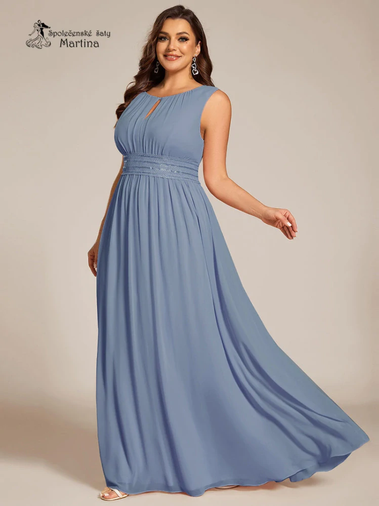 Staromodré plus size společenské šaty "Cherry" s lodičkovým výstřihem