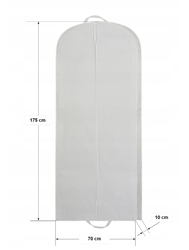 Vak na šaty neprůhledný, dvojité poutko 175x70x10 cm