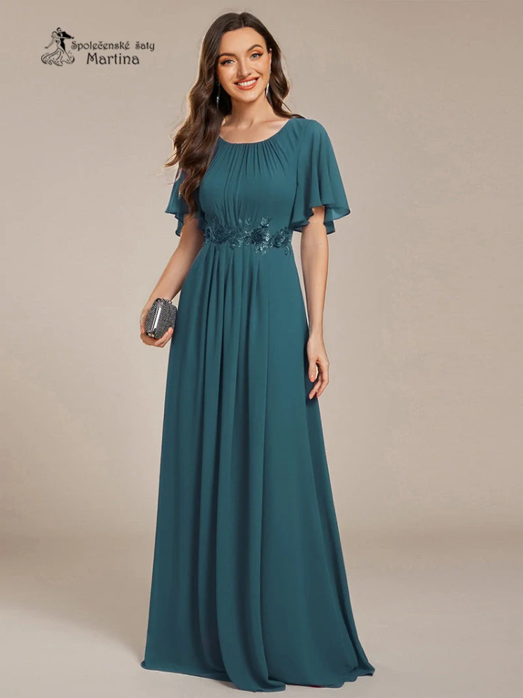 Petrolejové dlouhé šaty pro svatebního hosta, svědkyni, maminku svatby "Rosalinda"