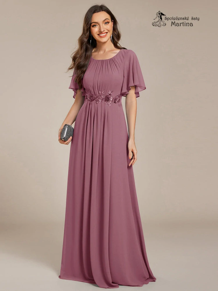 Starorůžové dlouhé šaty pro svatebního hosta, svědkyni, maminku svatby "Rosalinda"