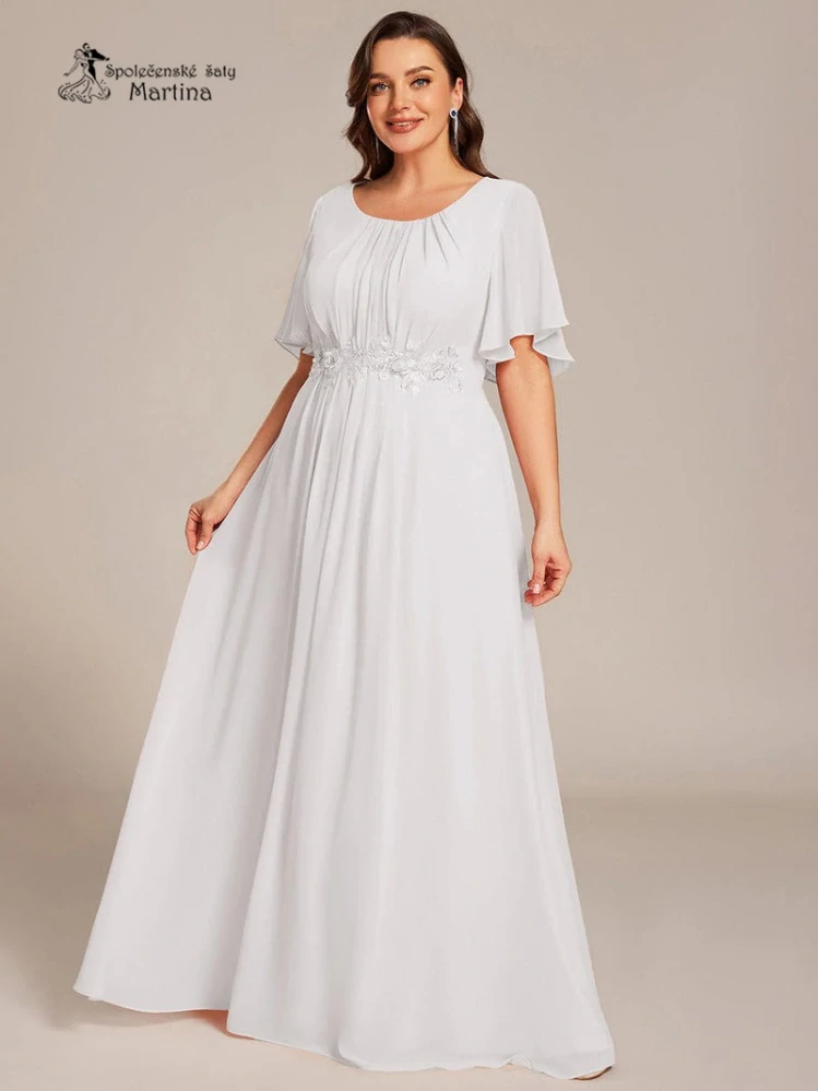 XXL bílé dlouhé svatební šaty "Rosalinda"