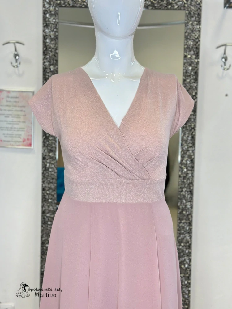 Starorůžové krátké asymetrické šaty "Scarlet" - vel. 44