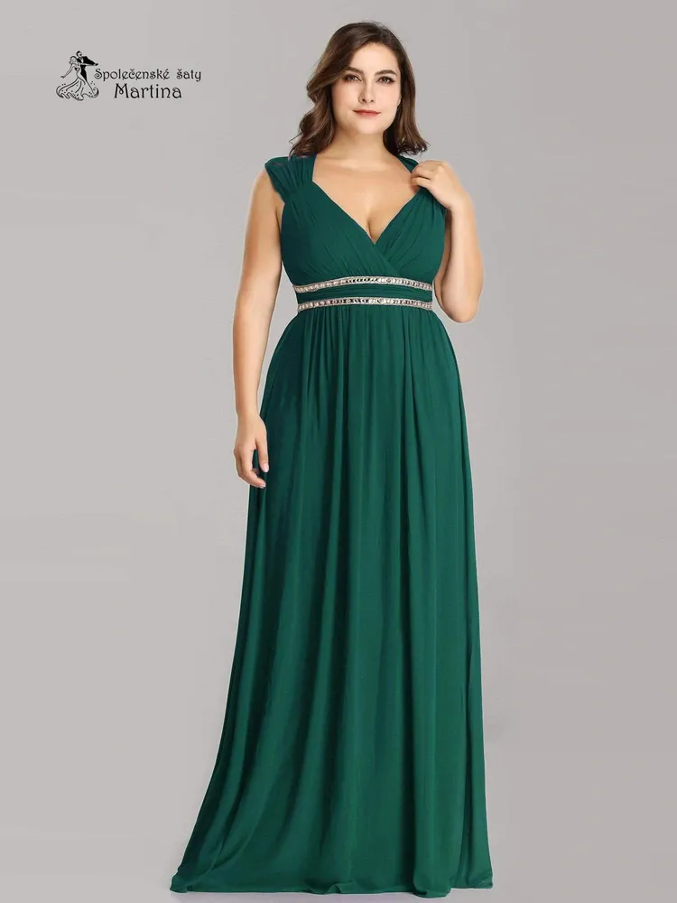 Lahvově zelené šaty antického střihu "Mona" - vel. 50