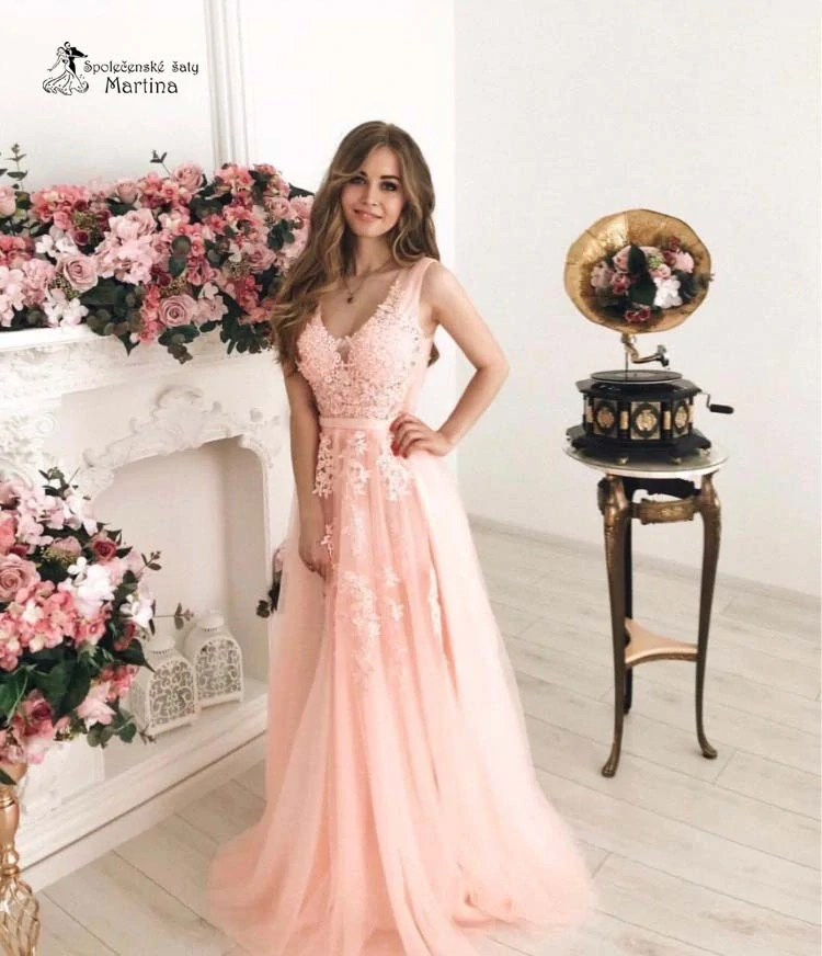 Světle růžové boho šaty "Selena" (na zip) - vel. 44