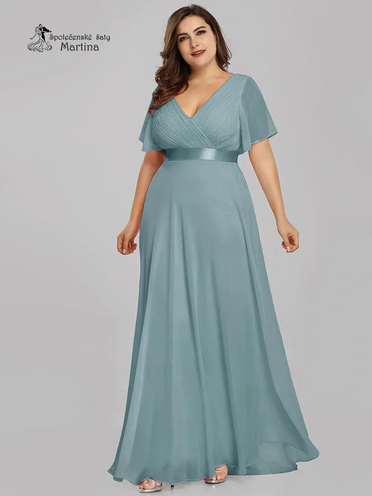 Staromodré šifonové šaty "Camila XXL" antického střihu