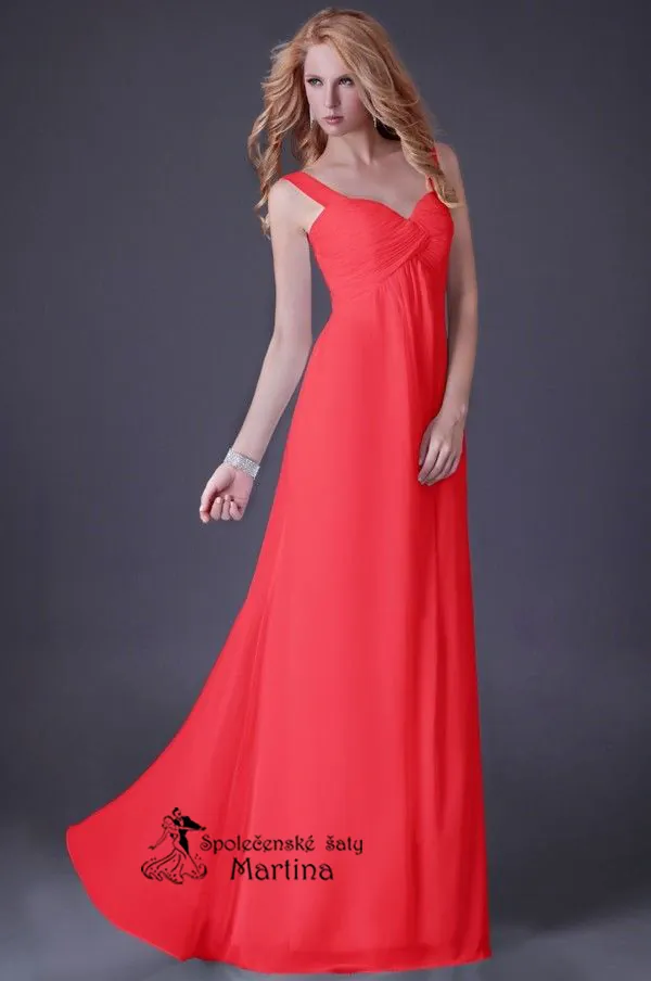 Červené šifonové šaty antického střihu "Vanessa"