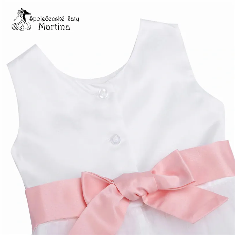 Bílo-růžové šatičky pro miminka "Vaneska" 6-9 měs