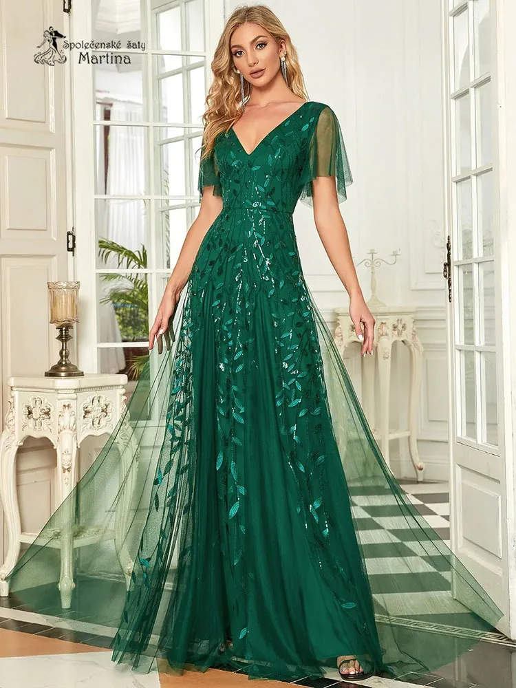 Zelené společenské šaty "Kim"