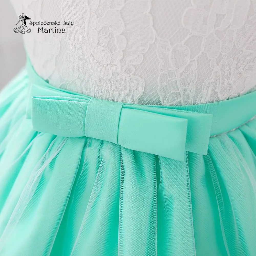 Mintové šatičky pro nejmenší s čelenkou "Adrianka" 0-2 roky