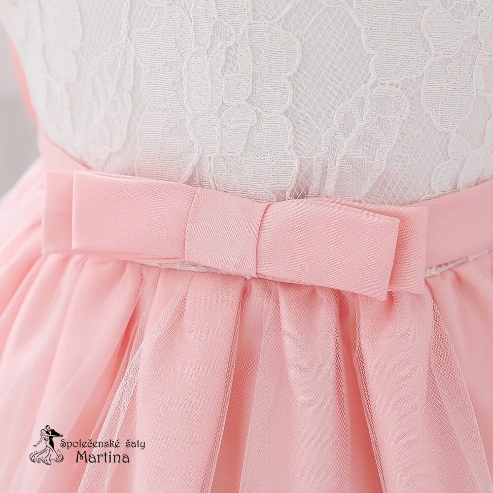 Světle růžové šatičky pro nejmenší s čelenkou "Adrianka" 0-2 roky