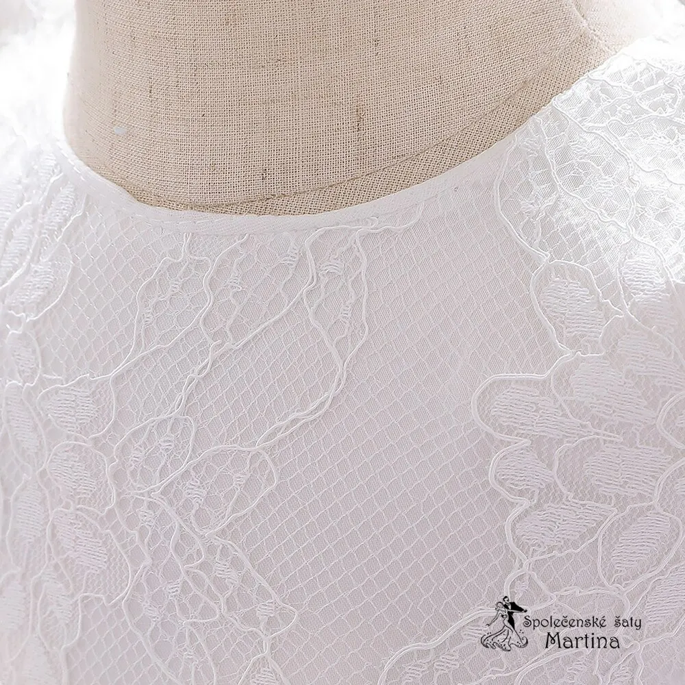 Bílé šatičky pro nejmenší s rukávem "Beátka" 0-2 roky