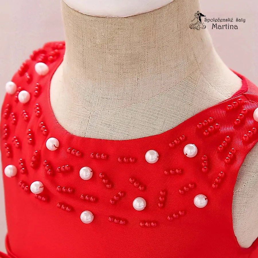 Červené šatičky pro dívky / družičky "Sárinka" 0-12 let