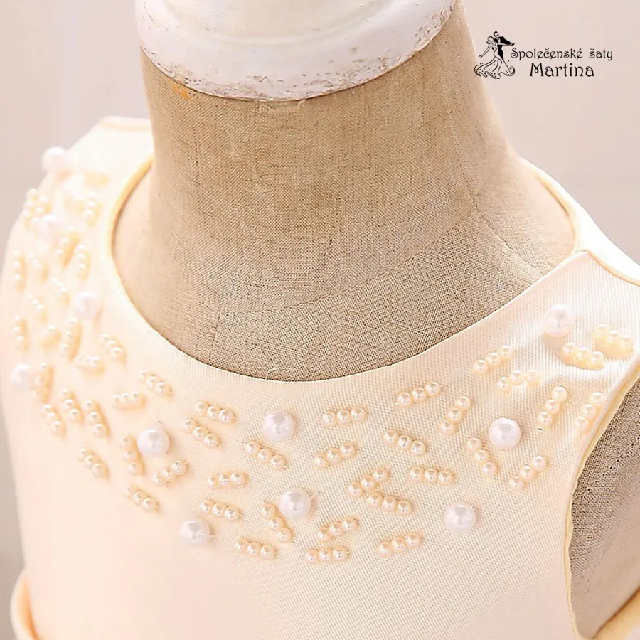 Champagne šatičky pro dívky / družičky "Sárinka" 0-12 let