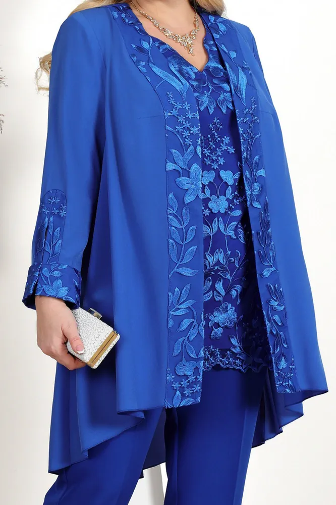 Královsky modrý kalhotový kostýmek "Allana"