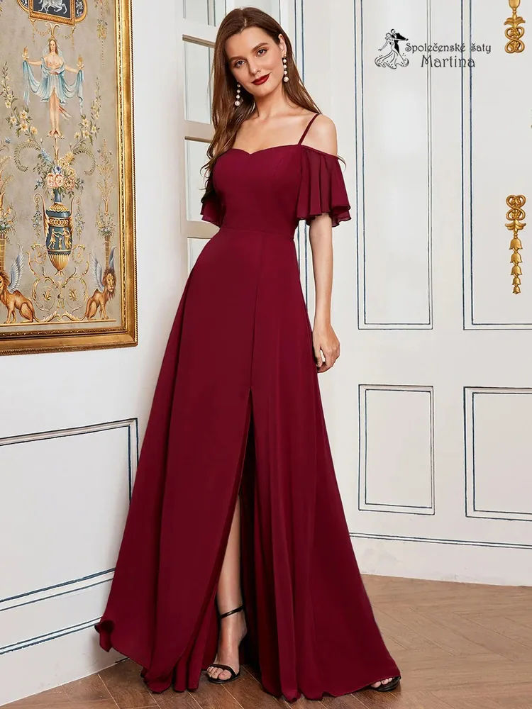Vínové šaty pro družičku či svatebního hosta "Alisia"