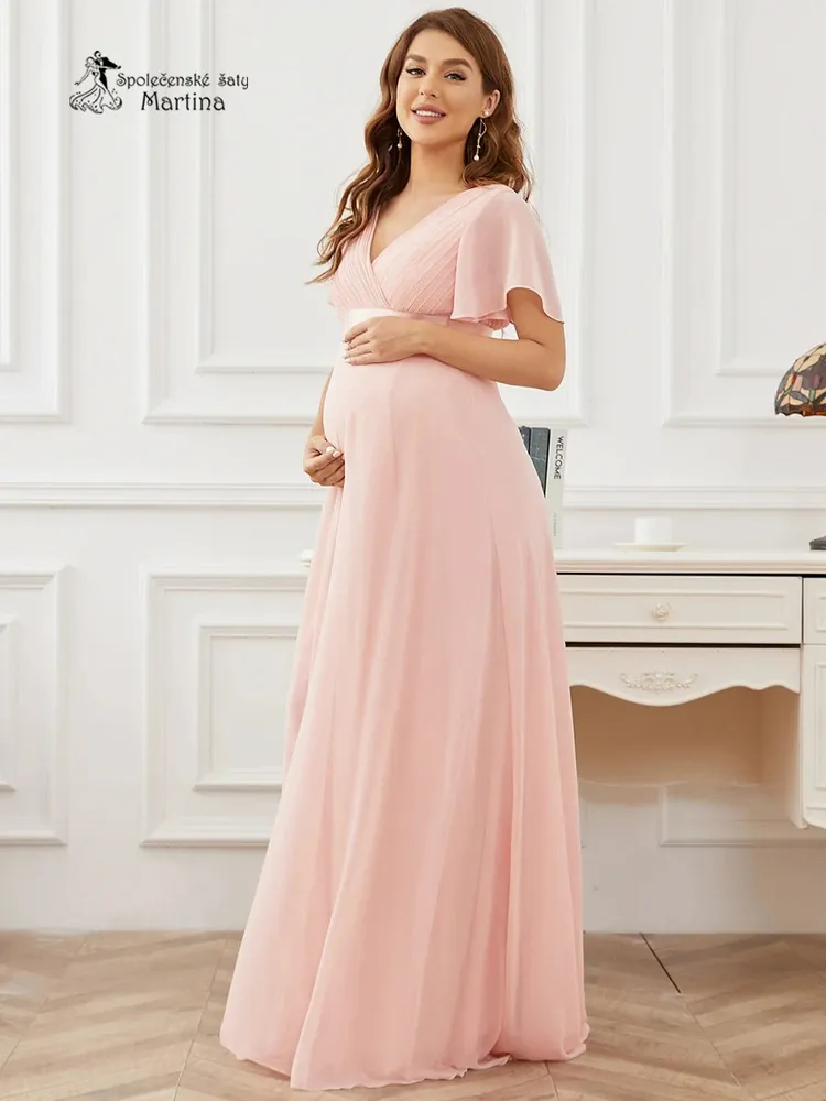 Lehké růžové těhotenské šaty "Phoebe" 