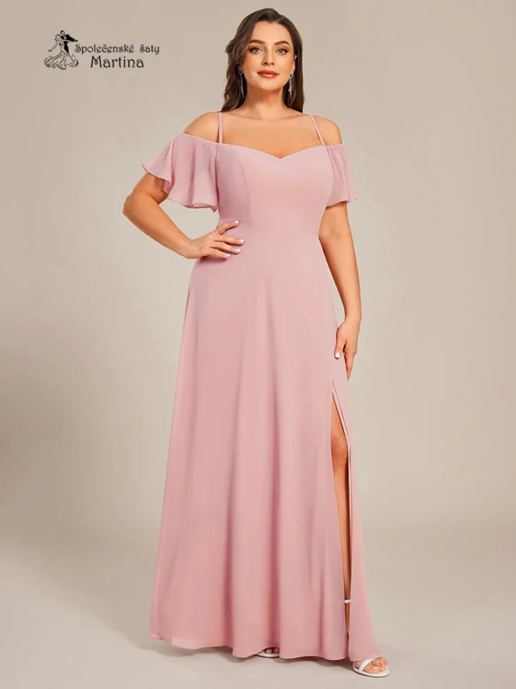 Pudrově růžové šaty pro družičku či svatebního hosta "Alisia XXL"