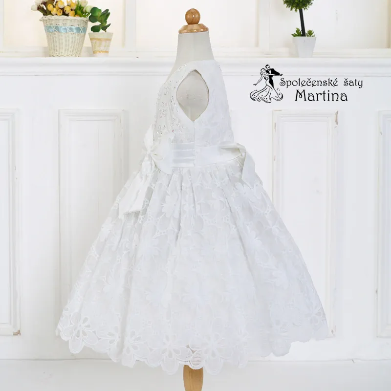 Dívčí šaty pro družičku "Markétka" 2-10 let - bílé