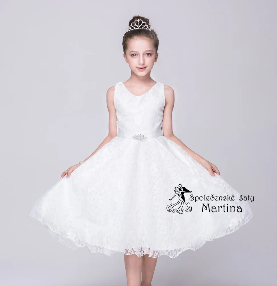 Dívčí šaty pro družičku "Andrea" 3-16 let - bílé