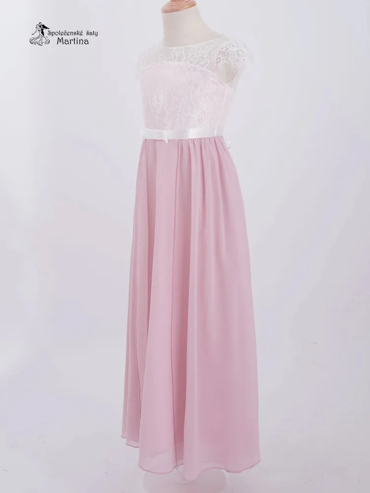 Dívčí růžové šaty pro družičky "Arabela" 4-14 let 