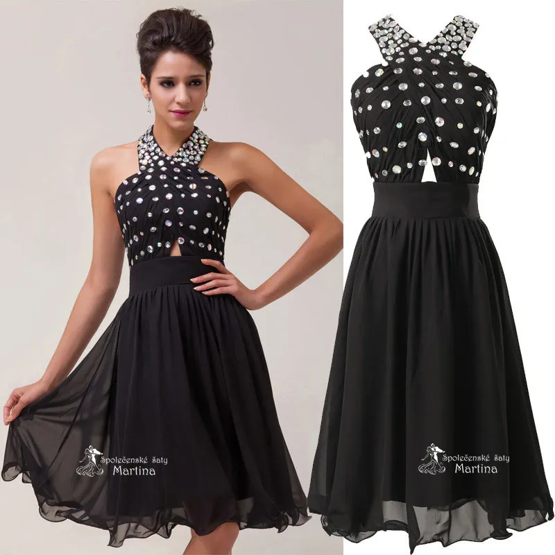 Krátké černé společenské šaty "Thea"