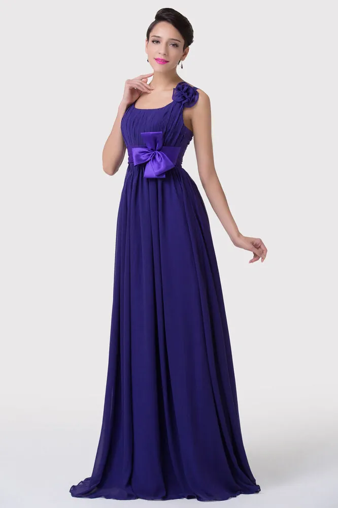 Fialové šifonové šaty antického střihu "Cindy"