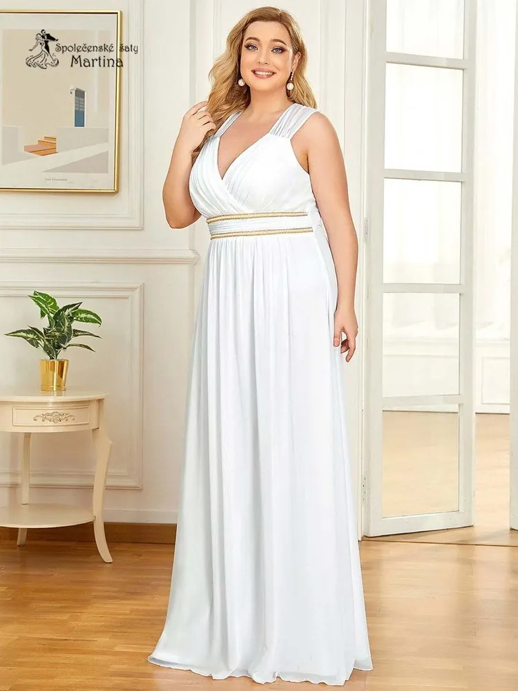 Bílé svatební šaty antického střihu "Mona" - vel. 48