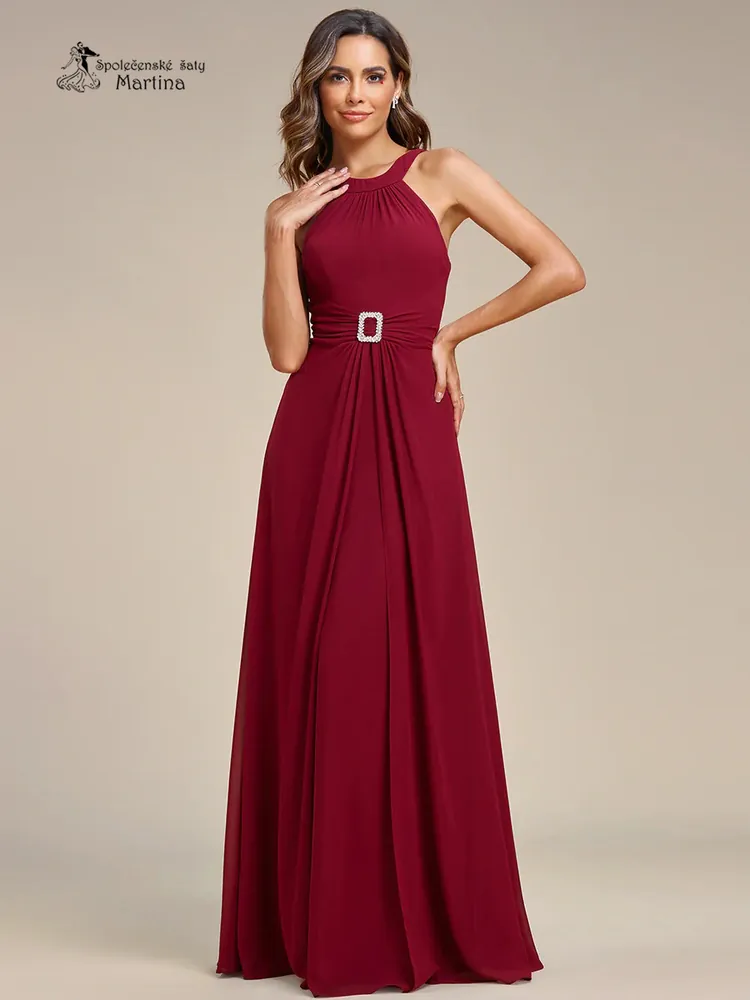 Vínové šifonové šaty "Katelyn" do společnosti