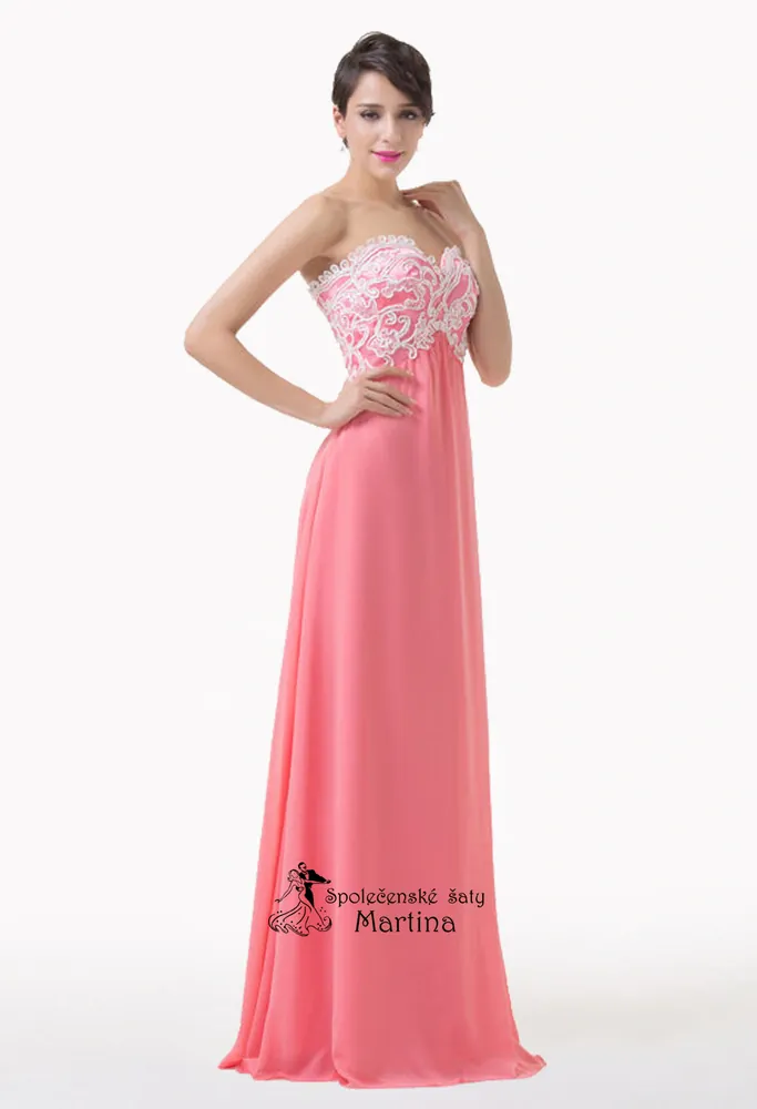 Růžové společenské šaty antického střihu "Allanis"