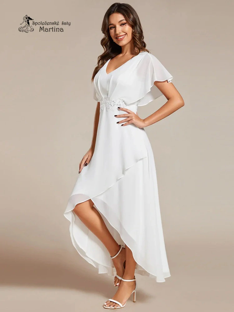 Bílé svatební asymetrické šaty "Calante"