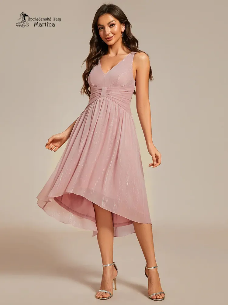 Starorůžové mírně asymetrické tvarující šaty "Jodie" - vel. 38