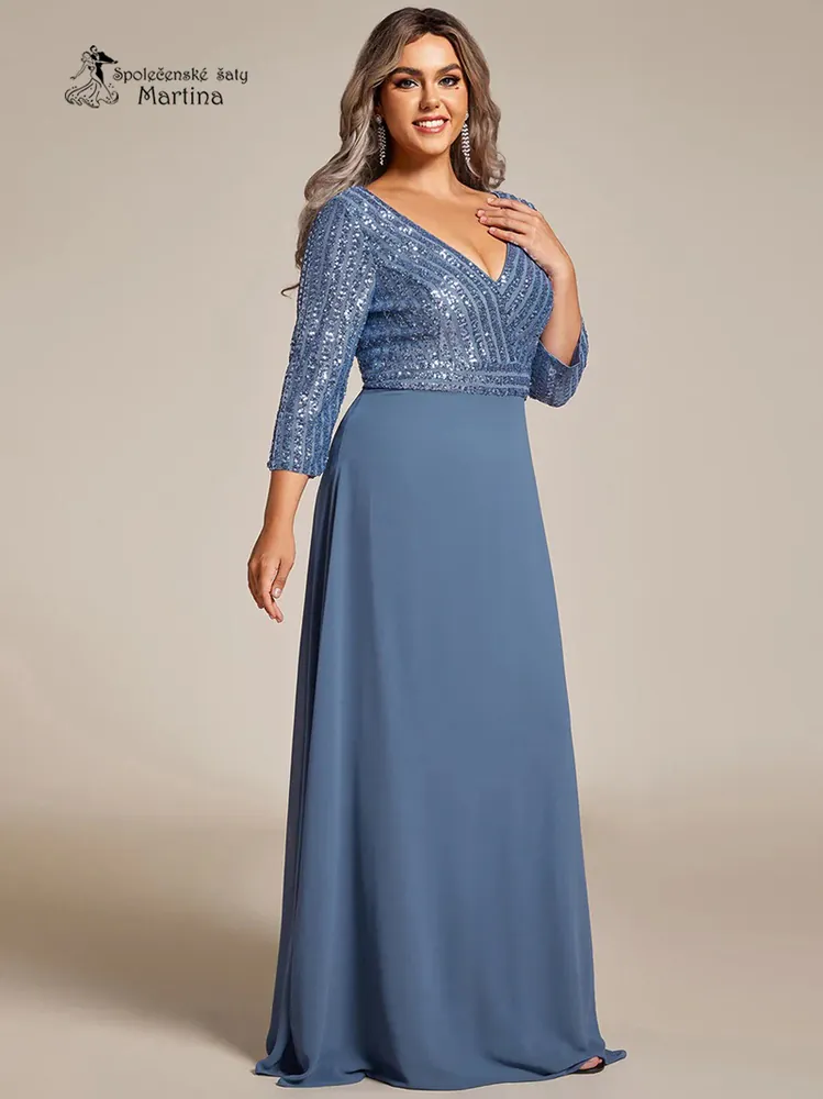 Dusty navy společenské šaty "Mackenzie" - vel. 54