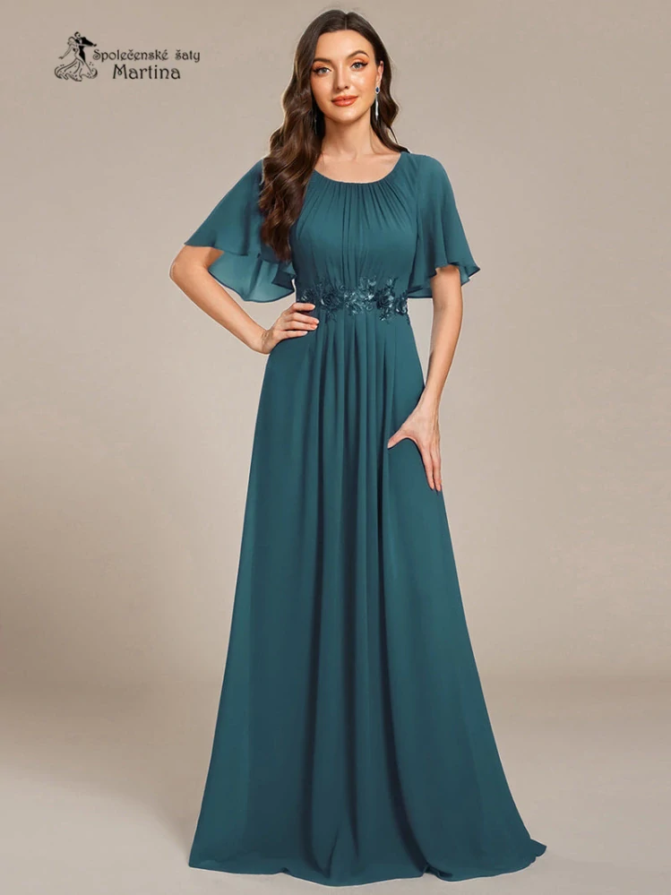 Petrolejové dlouhé šaty pro svatebního hosta, svědkyni, maminku svatby "Rosalinda"