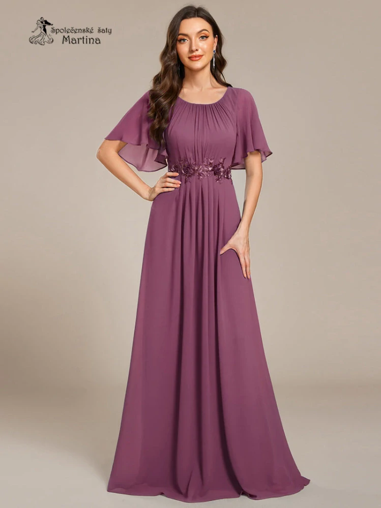 Šeříkové dlouhé šaty pro svatebního hosta, svědkyni, maminku svatby "Rosalinda"