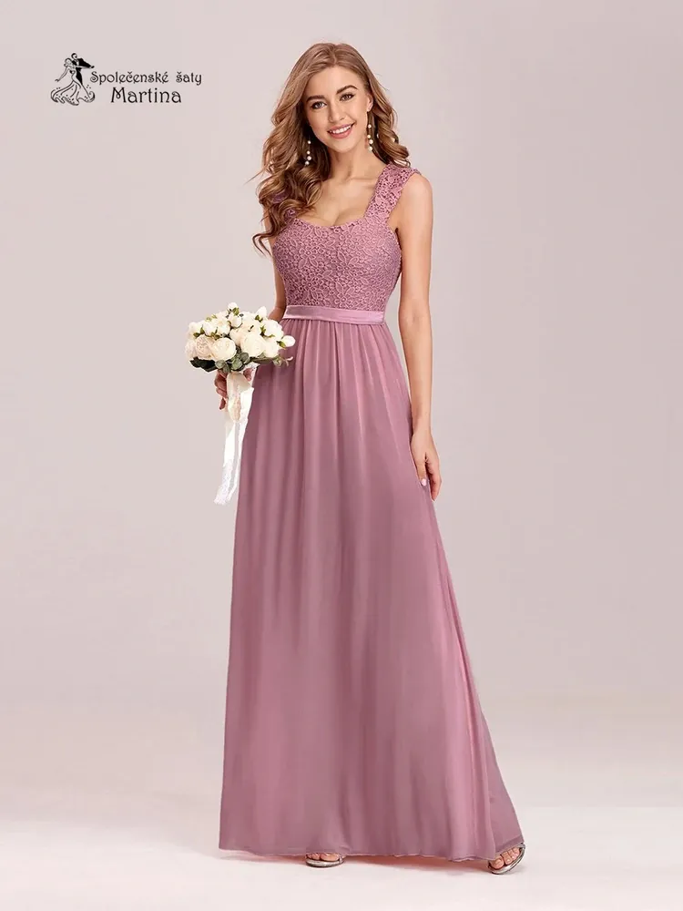 Dlouhé společenské šaty s krajkovým živůtkem "Gloria" - starorůžové - vel. 34