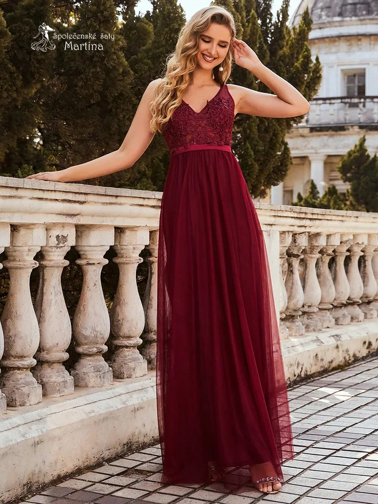 Boho šaty "Thelma" - vínové - vel. 38