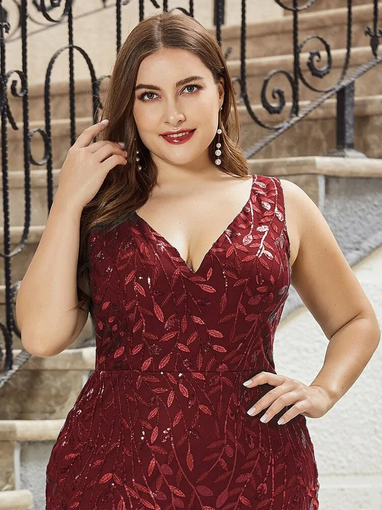 Vínové společenské bodycon šaty "Bridgitte" - vel. 50