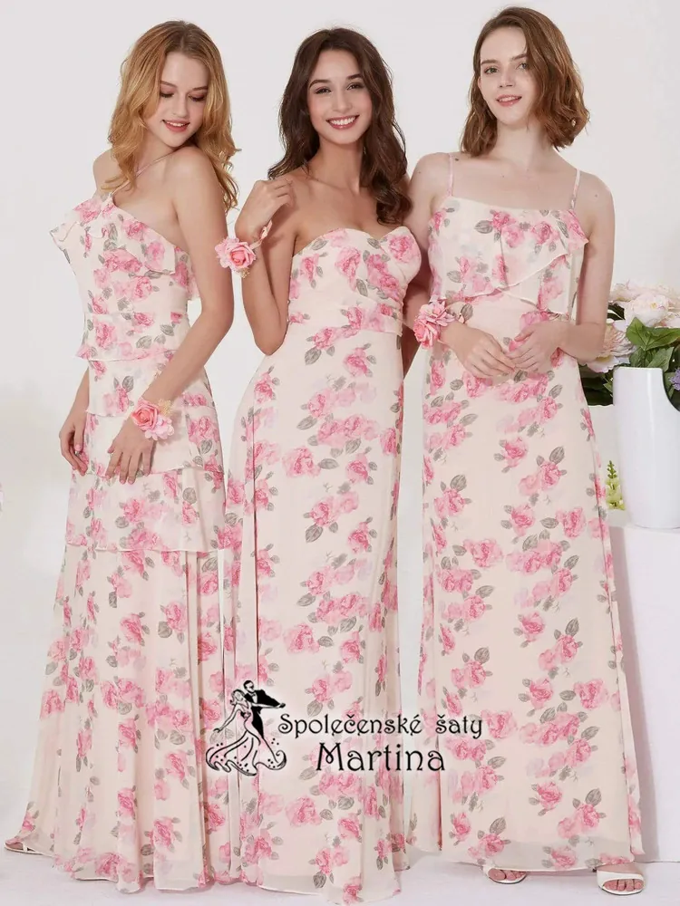 Růžové jemné romantické šaty "Florence"