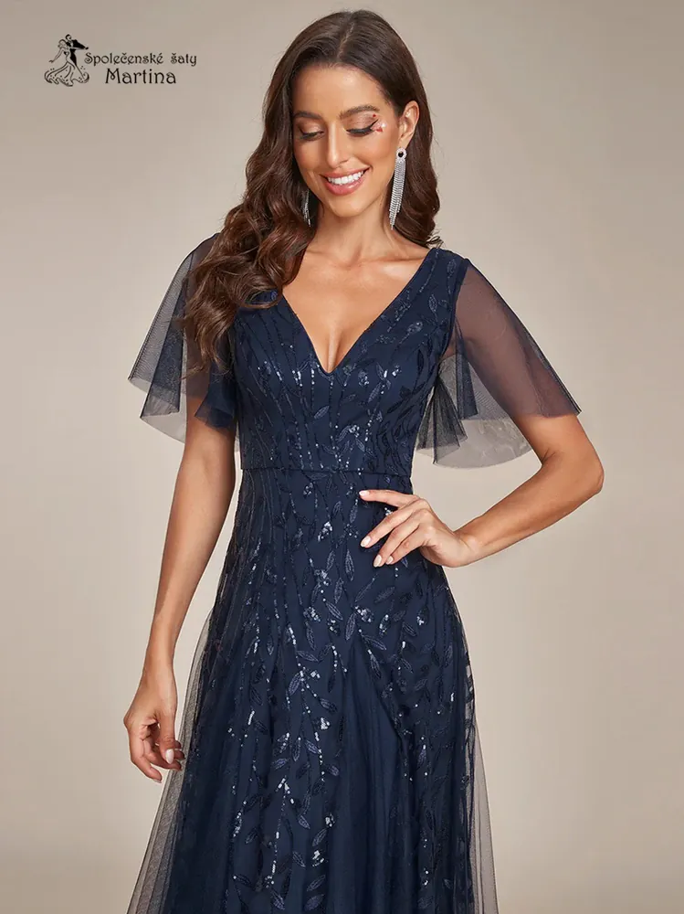 Tmavě modré společenské šaty "Kim"