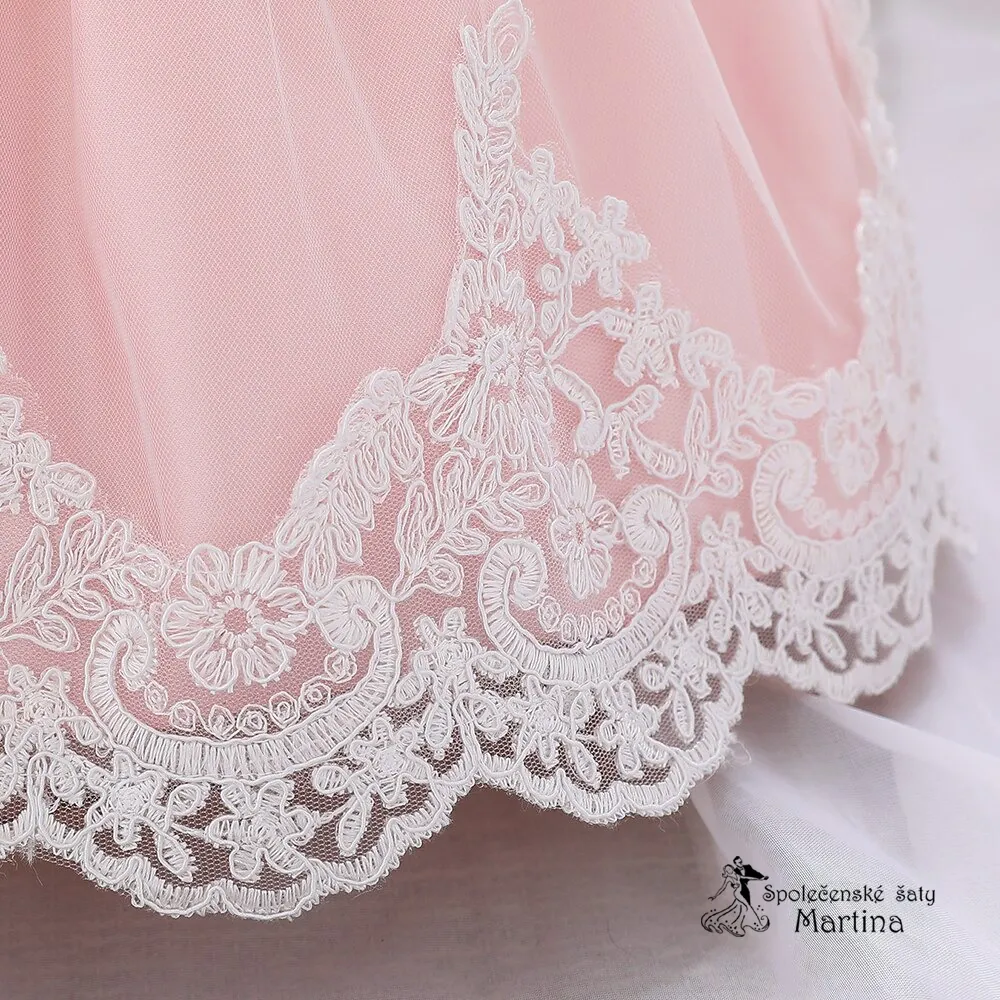 Světle růžové šatičky pro nejmenší s čelenkou "Adrianka" 0-2 roky