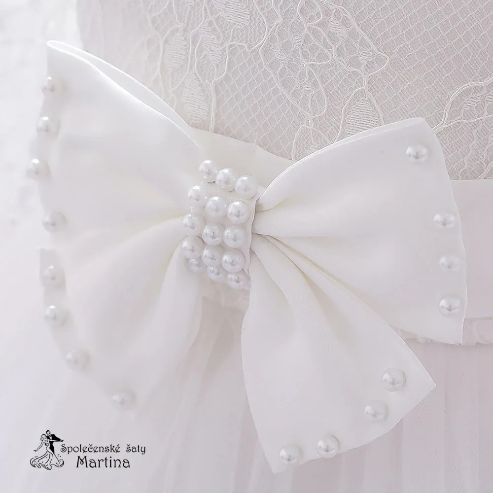 Bílé šatičky pro nejmenší s rukávem "Beátka" 0-2 roky