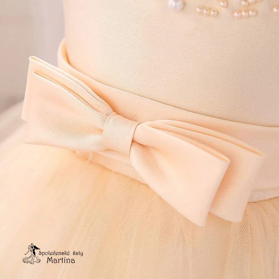 Champagne šatičky pro dívky / družičky "Sárinka" 0-12 let