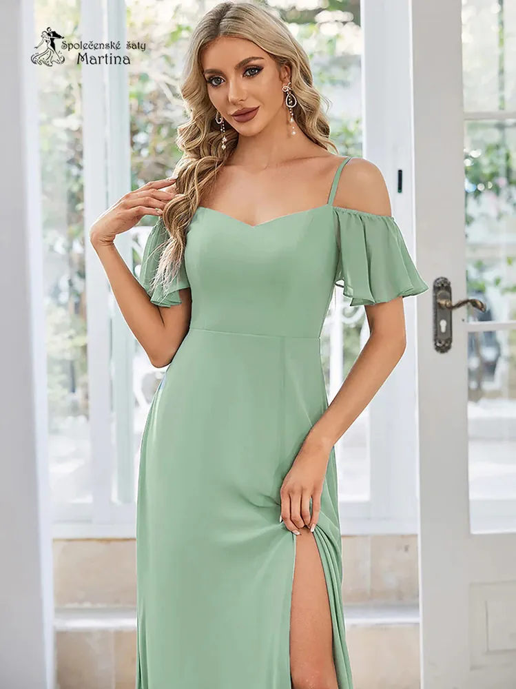 Zelenkavé šaty pro družičku či svatebního hosta "Alisia"