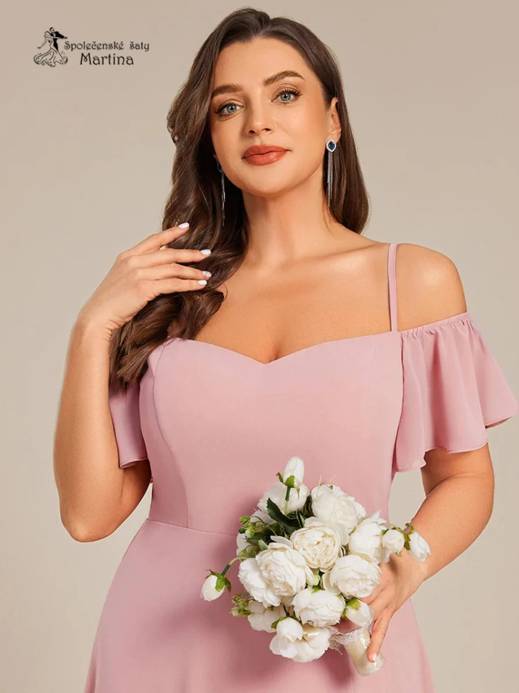 Pudrově růžové šaty pro družičku či svatebního hosta "Alisia XXL"