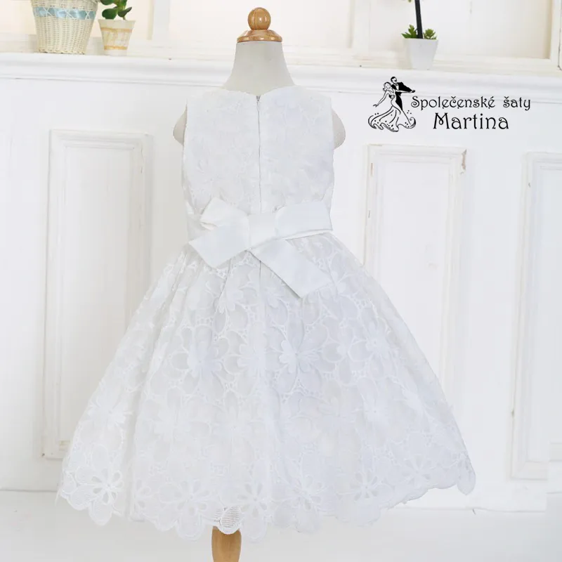 Dívčí šaty pro družičku "Markétka" 2-10 let - bílé