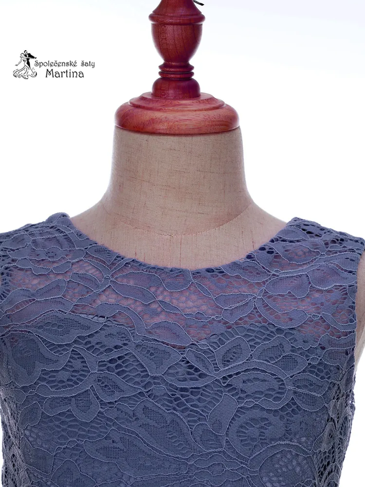 Tmavě modré asymetrické dívčí šaty "Ivetka"  6-16 let