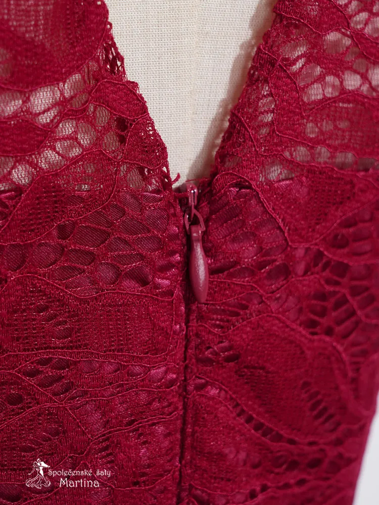 Vínové asymetrické dívčí šaty "Ivetka"  6-16 let