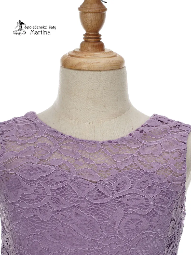 Šeříkové asymetrické dívčí šaty "Ivetka"  6-16 let